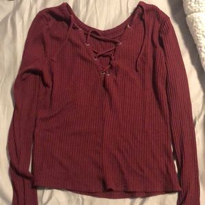 Lace Burgundy long Sleeve